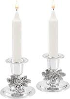 The Dreidel Company Shabbat Candlesticks Candle Holders Silver Plated, 2 Candlesticks Set (2-Pack)