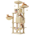 Feandrea Cat Tree, 81.1-Inch Large Cat Tower, Multi-Level Condo, Smoky Gray