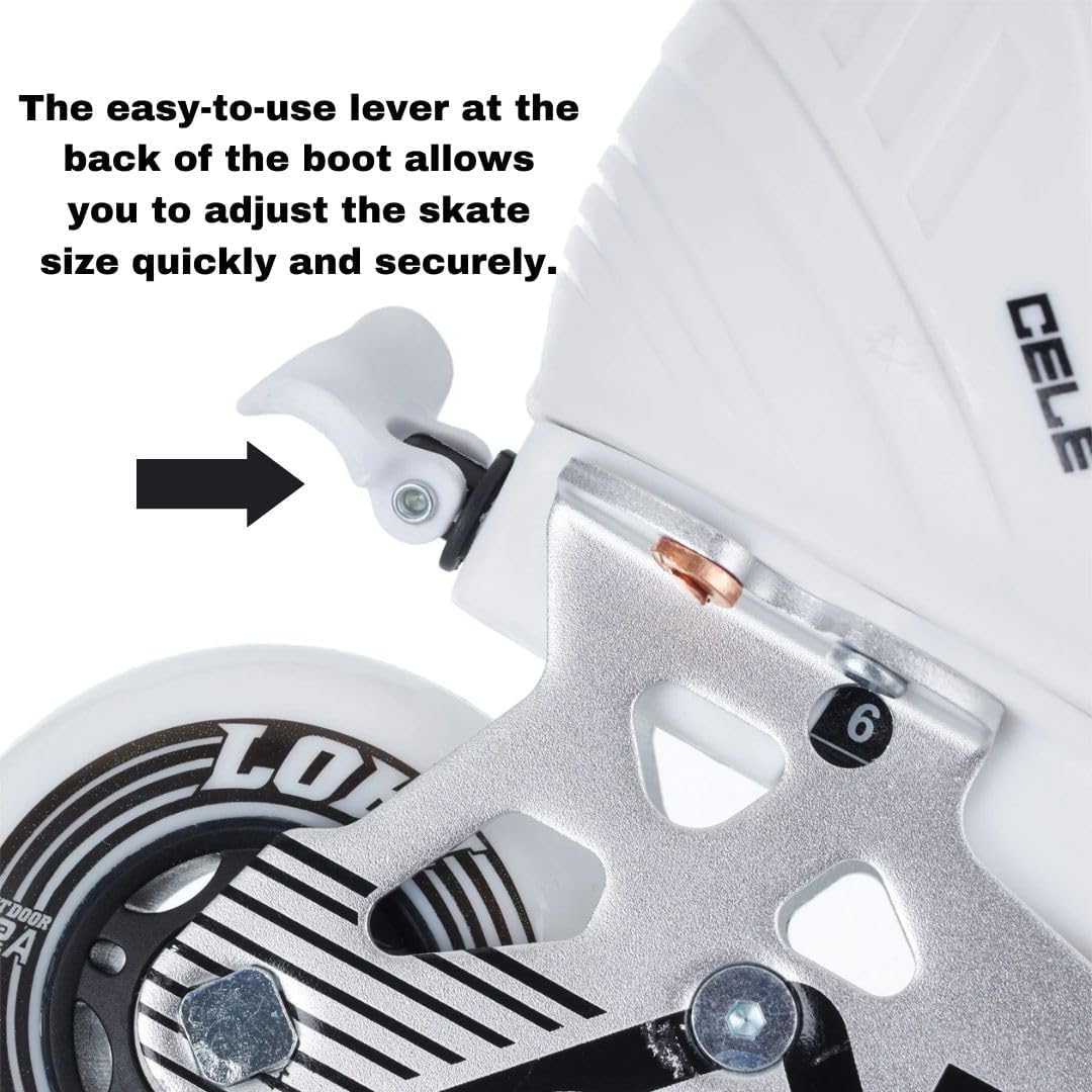 Alkali Cele Adjustable Senior Junior Youth Roller Inline Hockey Skates, New Model
