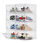 BROVIEW XX-Large Shoe Sneaker Storage Boxes for Size 14, 12 Pack Shoe Boxes