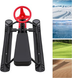 Snow Racer Sled with Steering Wheel,Portable Steerable Snow Sled with Brake
