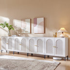IFGET 61.75" W Modern Arched Sideboard Buffet Cabinet with Storage, Natural