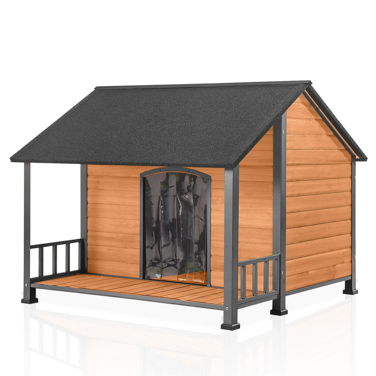 Aivituvin Heated Dog House Outdoor with Anti-Bite Metal Frame Insulated Indoor Dog Kennel 41.6'L Large Dog Cage for Small Medium Large Dogs with Heater and Insulated Liner for Winter