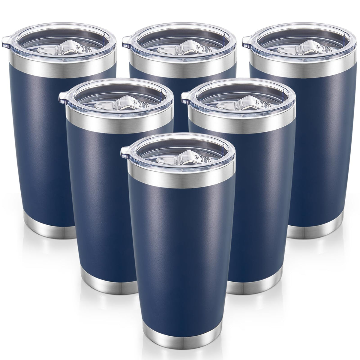 20 oz Tumblers Bulk Stainless Steel Tumbler with Lid, 12 Pack