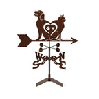 EZ Vane Steel Cat & Dog Love Weathervane with Wind Cups — Post Mount