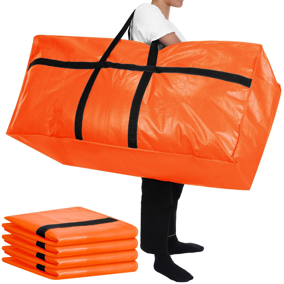 Windyun 4 Pcs 195 Gallon Extra Large Moving Bags XXL Heavy Duty Storage Bag