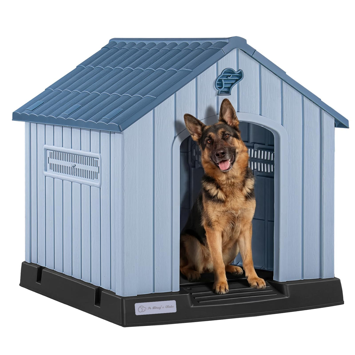 LEMBERI Large Dog House, Indoor/Outdoor, Gray 38.8" L x 35" W x 37.4" H