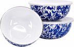 Golden Rabbit Enamelware Nested Mixing Bowls with Lids, Set of 3, Lagoon