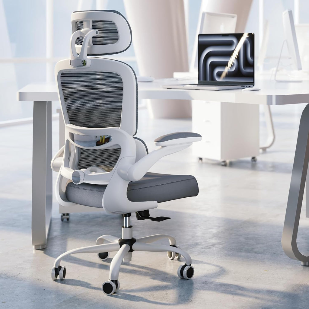 TRALT Office Chair Ergonomic Desk Chair with Lumbar Support White, 1