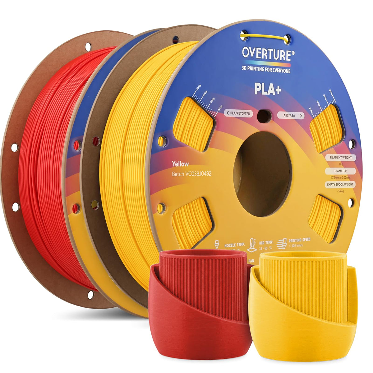 OVERTURE 10KG Bundle High Speed PLA+ 3D Printer Filament 1.75mm