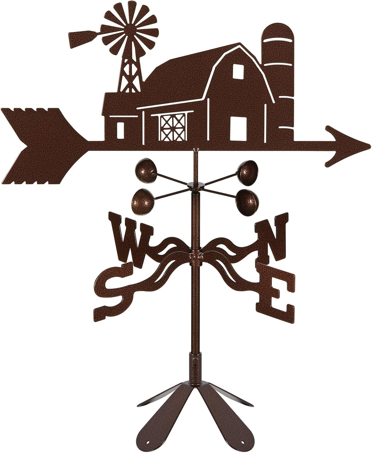 EZ Vane Steel Farm Scene Weathervane 21” Height, Includes Metal 4-Sided Mount, Wind Cups & Brackets | Hand-Crafted and Family-Owned, Made in the USA with Triple Powder Coating, Limited