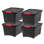 IRIS USA 6-Pack 54 Quart Storage Bins with Lids, Black