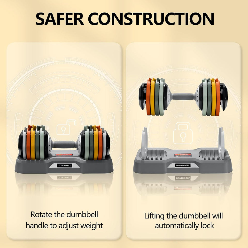 AOTOB Adjustable Dumbbell Set 25/55 Lbs (Pair)