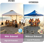 10x10 Pop Up Canopy with Sidewall, One Push Easy Setup, White