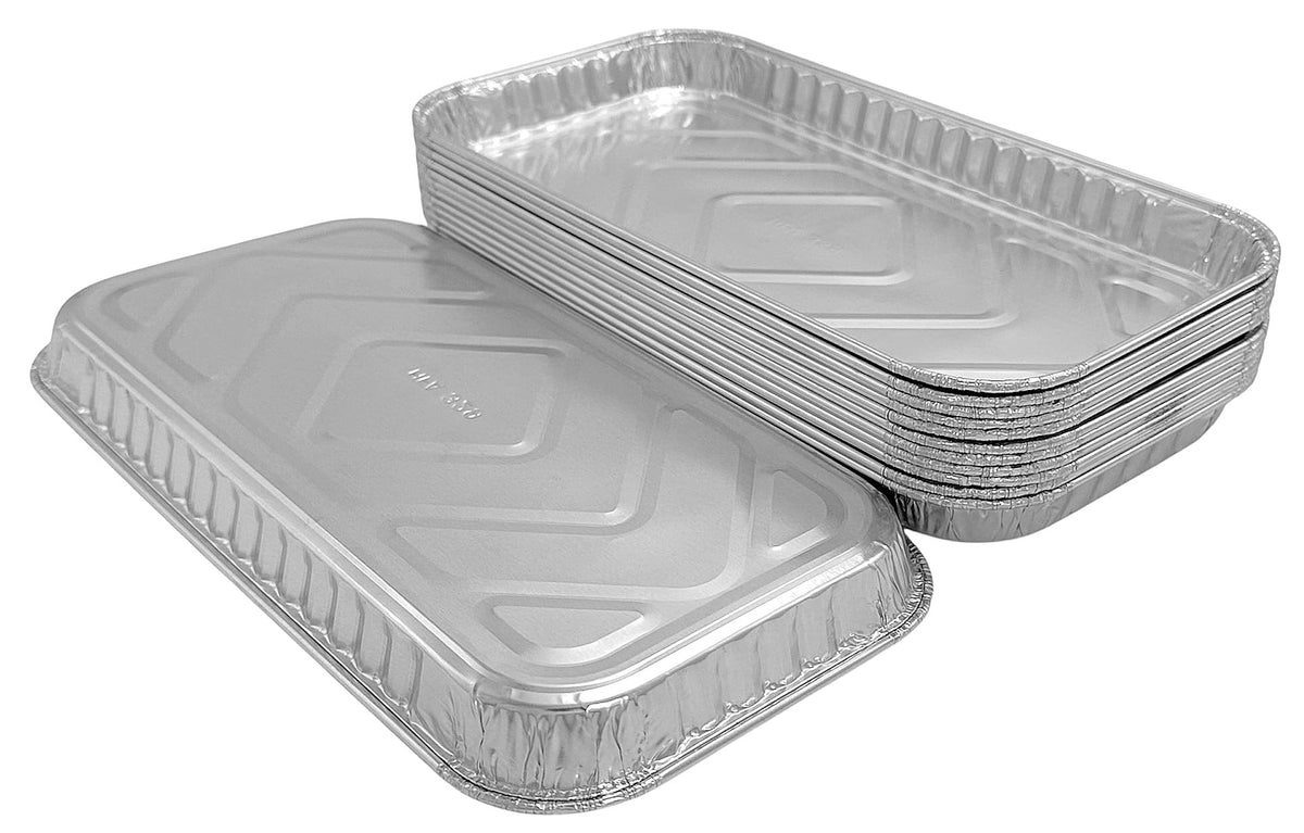 PACTOGO 12" x 5" x 1" Disposable Aluminum Foil Oblong Danish Cake Pans - Ideal Baking Tins for Sweets, Cakes, Cookies, Brownies (Pack of 100)