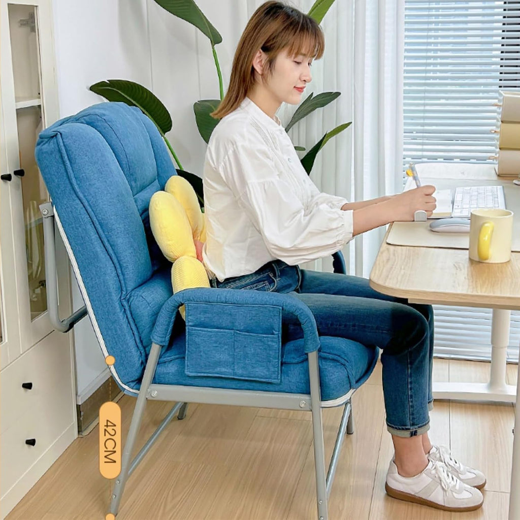 Folding Chairs Sit/Lean/lie Down,padded Folding Chairs Backrest Adjustable In 3 Levels,padded Folding Chairs With Armrests,folding Chairs For Office And Lunch Break,white Folding Chairs ( Color : Whit