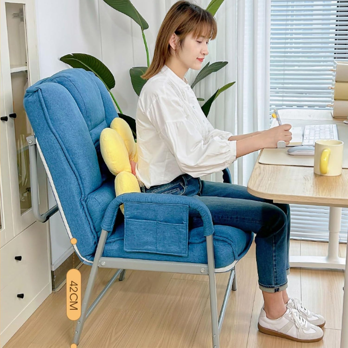 Folding Chairs Sit/Lean/lie Down,padded Folding Chairs Backrest Adjustable In 3 Levels,padded Folding Chairs With Armrests,folding Chairs For Office And Lunch Break,white Folding Chairs ( Color : Whit