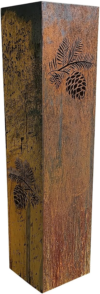 Asian Garden Columns - Zen Garden Decor - Yard Sculpture - Well Cover - Landscape Light Cover- Japanese Garden Decor (48" T x 11" W x 11" D with LID)