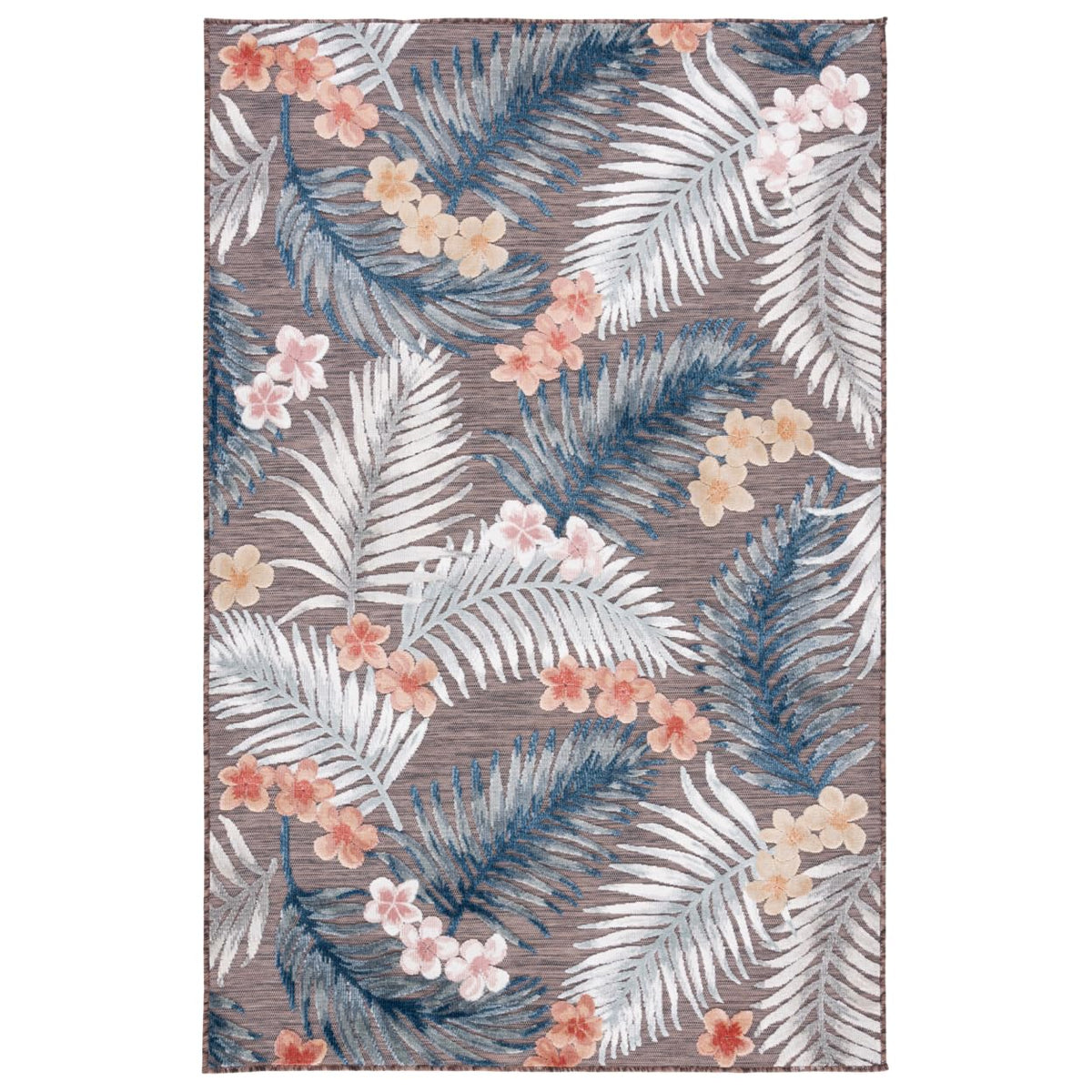 SAFAVIEH Washable Rug Outdoor Cabana Collection - 6'5" x 9'6", Grey & Rust, Non-Shedding & Easy to Clean, Ideal for Patio, Backyard, Mudroom (CBN458F)