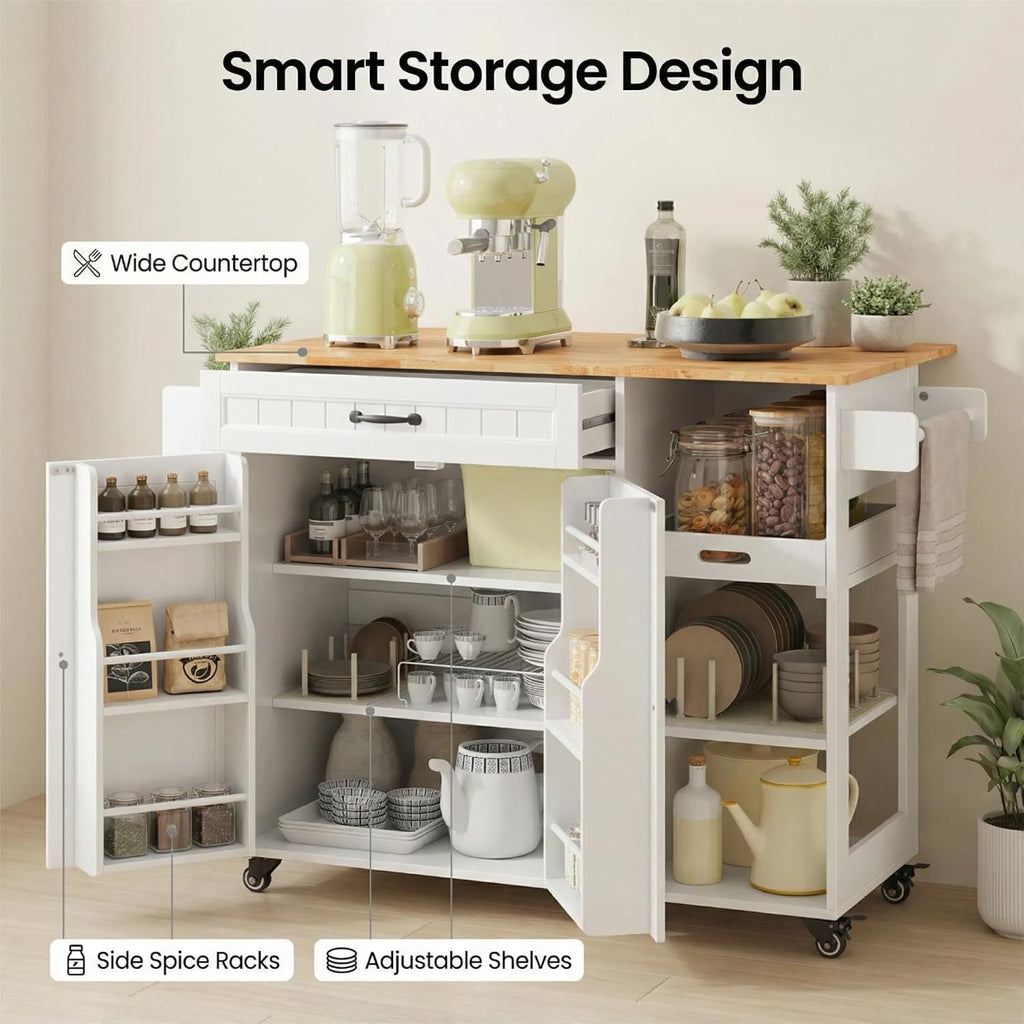 Gizoon Update 41.7" W Kitchen Island, Kitchen Island with Storage