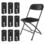 10 Pack White Folding Chairs for School Events Wedding Party Picnic