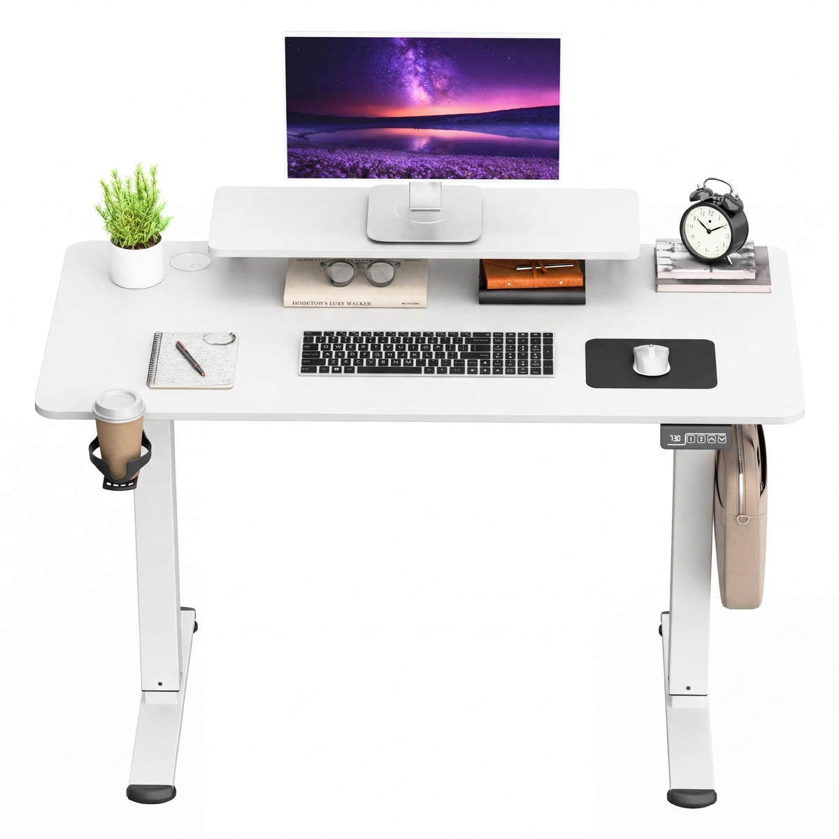 Furmax 45 Inches Electric Standing Desk, Home Office Desk with Phone Holder