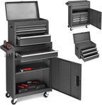 Winado 4-Drawer Rolling Tool Chest, 2-in-1 Large Storage Toolbox, Black