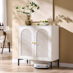 IFGET 61.75" W Modern Arched Sideboard Buffet Cabinet with Storage, Natural
