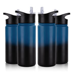 32 oz Insulated Water Bottle Bulk 8 Pack, Stainless Steel Sports Water Bottles with Straw Lid & Wide Mouth Lids, Double Walled Vacuum, Leak Proof, White