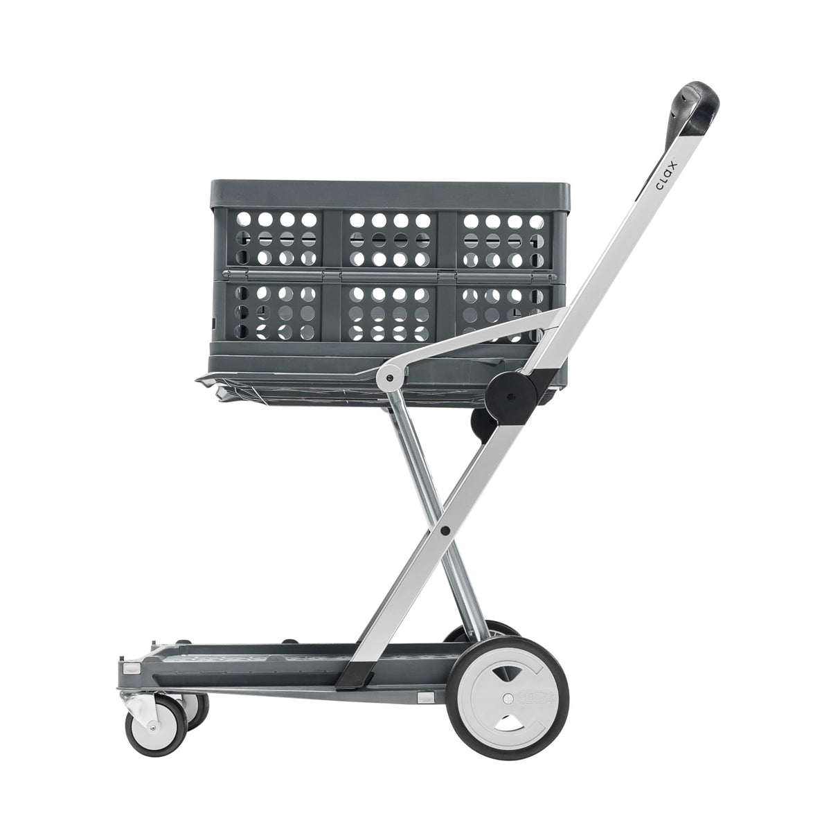 CLAX® The Original | Made in Germany | Multi use Functional Collapsible carts | Mobile Folding Trolley | Shopping cart with Storage Crate | Platform Truck (Green)