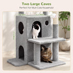 Globlazer Cat Tree Tower for Indoor Cats Large Adult, FC50, Light Grey