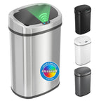 iTouchless Patented 13 G Stainless Steel Sensor Trash Can | AbsorbX Filter
