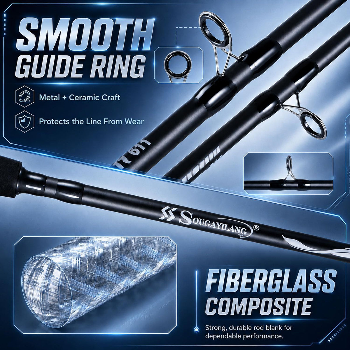 Sougayilang 2-Piece Baitcasting Rod and Reel Combo