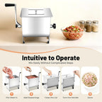 Commercial Manual Meat Mixer 20 Lbs Free Standing Stainless Steel Meat Mixer 1.02 x 8.86 x 12.32in Commercial Manual Meat Grinder with Handle for Homes Restaurants Kitchens Canteens
