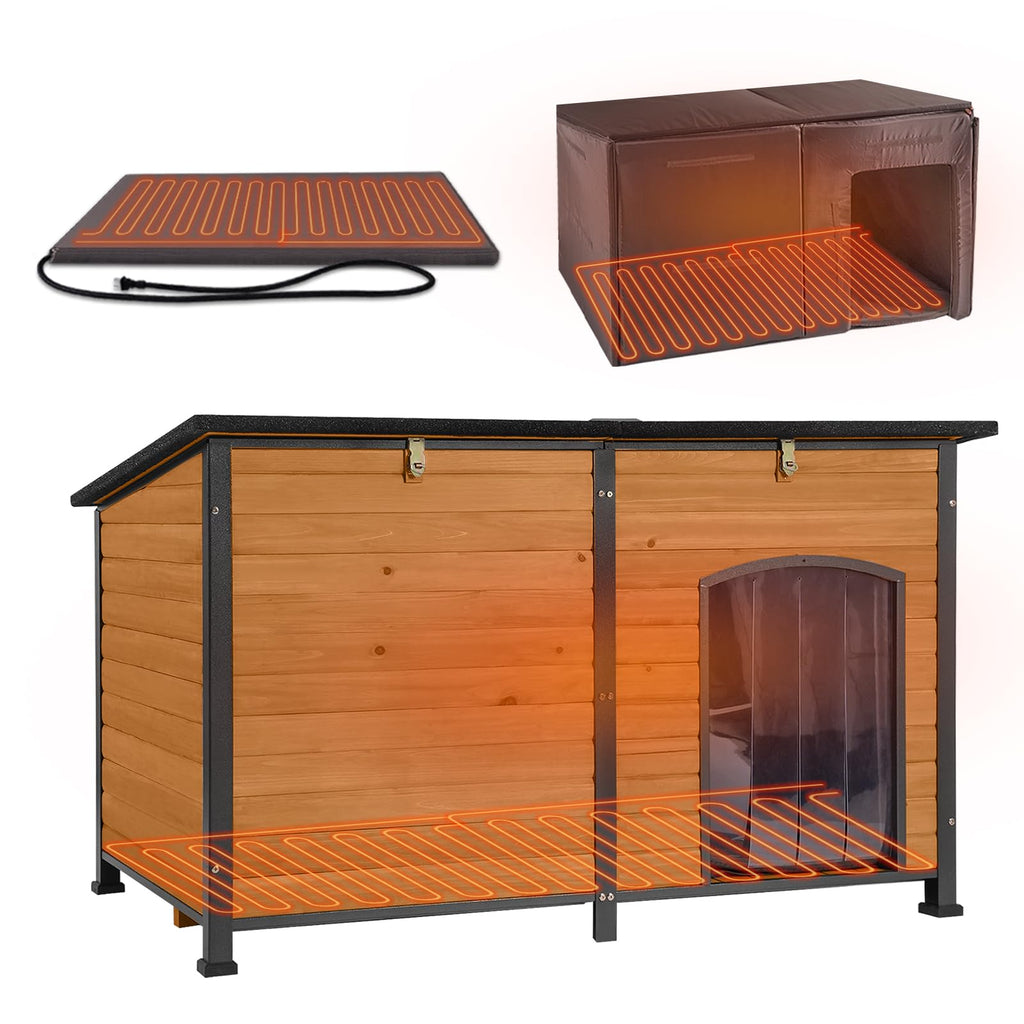 GUTINNEEN Dog House Insulated for Small Dogs Outdoor Cat House Feral Cat Shelter with Thermal Liner