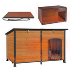 GUTINNEEN Dog House Insulated for Small Dogs Outdoor Cat House Feral Cat Shelter with Thermal Liner
