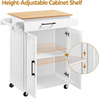 Yaheetech 32 Inches Kitchen Island Cart with Storage Cabinet, Drawer, White