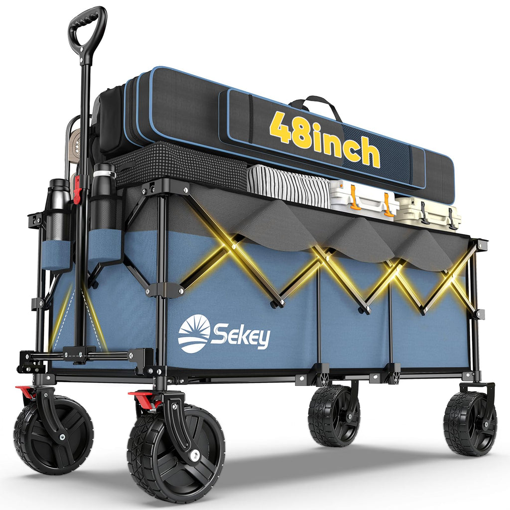 Sekey 300L Extended Collapsible Wagon, 660 lb Capacity, 48 in Long