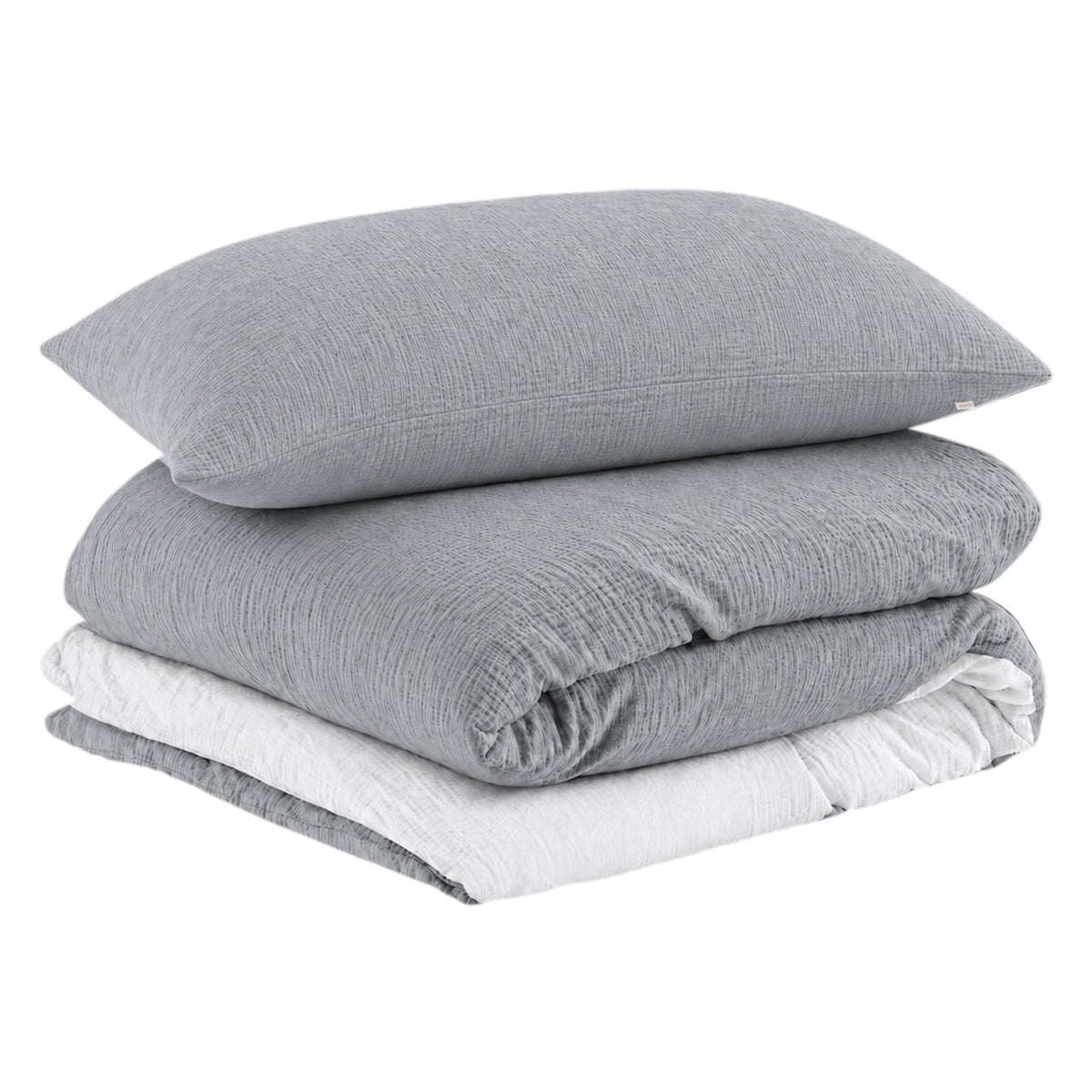 EMME Muslin Cotton Duvet Cover Set Linen Like Cream White King