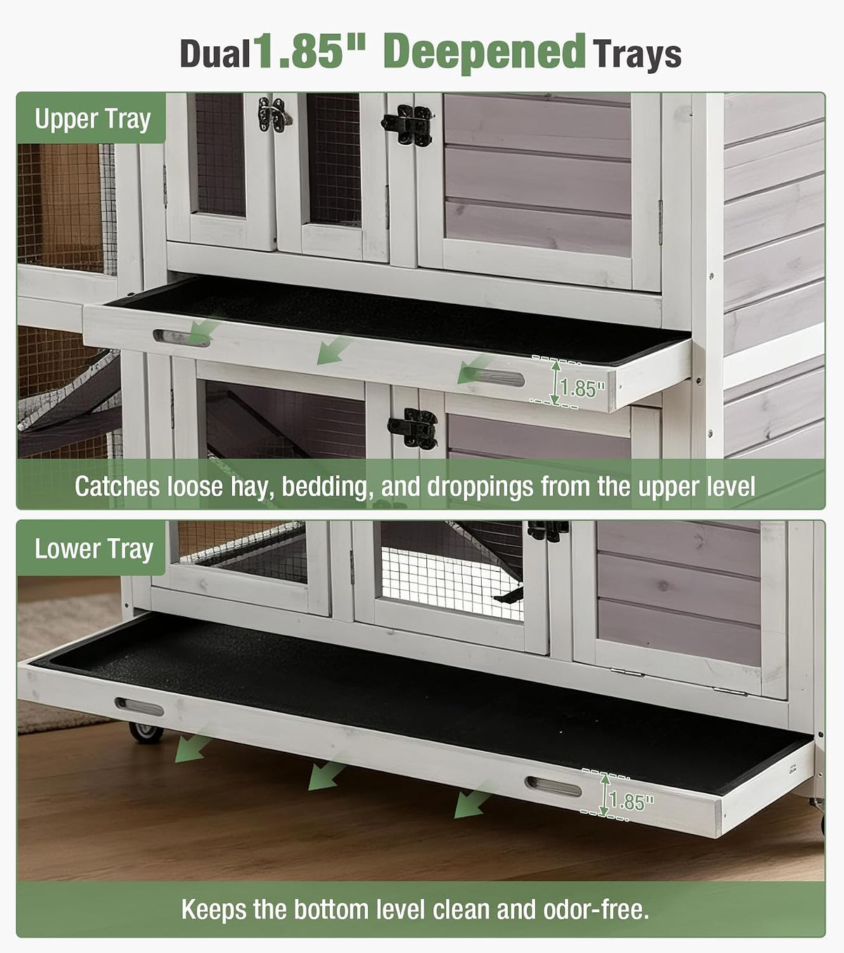 44" L Large Two-Tier Guinea Pig Cages with Anti-Chew Ramp