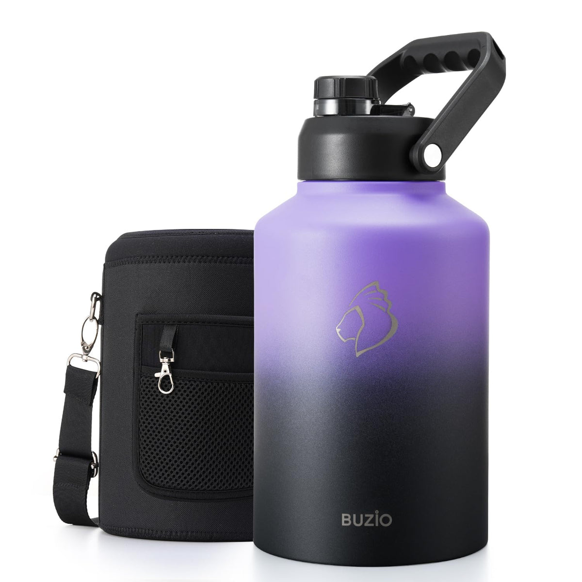 BUZIO 2 Gallon Water Jug Insulated Insulated with Fixed-Angle Large Handle