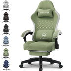 GTPLAYER Gaming Chair, Computer Office Chair with Pocket Spring Cushion, Linkage Armrests and Footrest, High Back Ergonomic Computer Chair with Lumbar Support Task Chair with Footrest(Black)