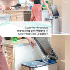 Home Zone Living 13 Gallon Kitchen Trash Can with Dual Compartments