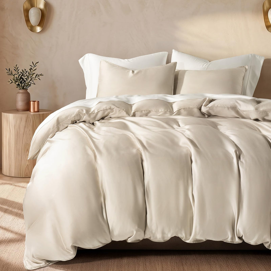 EverGrace Tencel™ Sateen Duvet Cover Set, King Size, Espresso Brown