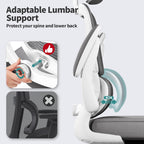 TRALT Office Chair Ergonomic Desk Chair with Lumbar Support White, 1