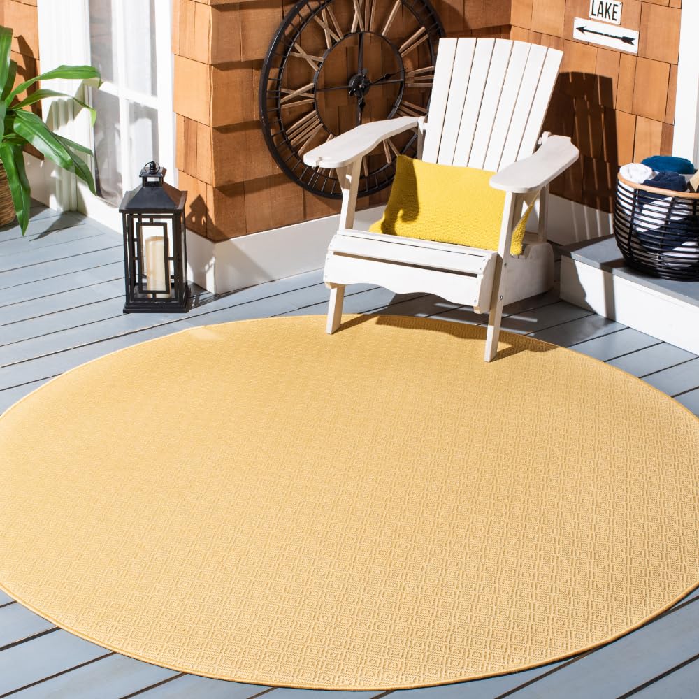 SAFAVIEH Washable Rug Outdoor Courtyard Collection - 5'3" x 7'7", Dark Green, Non-Shedding & Easy Cleaning, Ideal for Patio, Backyard, Mudroom (CY6520-32222)