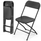 VINGLI 40 Pack Black Plastic Folding Chair, Indoor Outdoor Portable Stackable Commercial Seat with Steel Frame 350lb. Capacity for Events Office Wedding Party Picnic Kitchen Dining