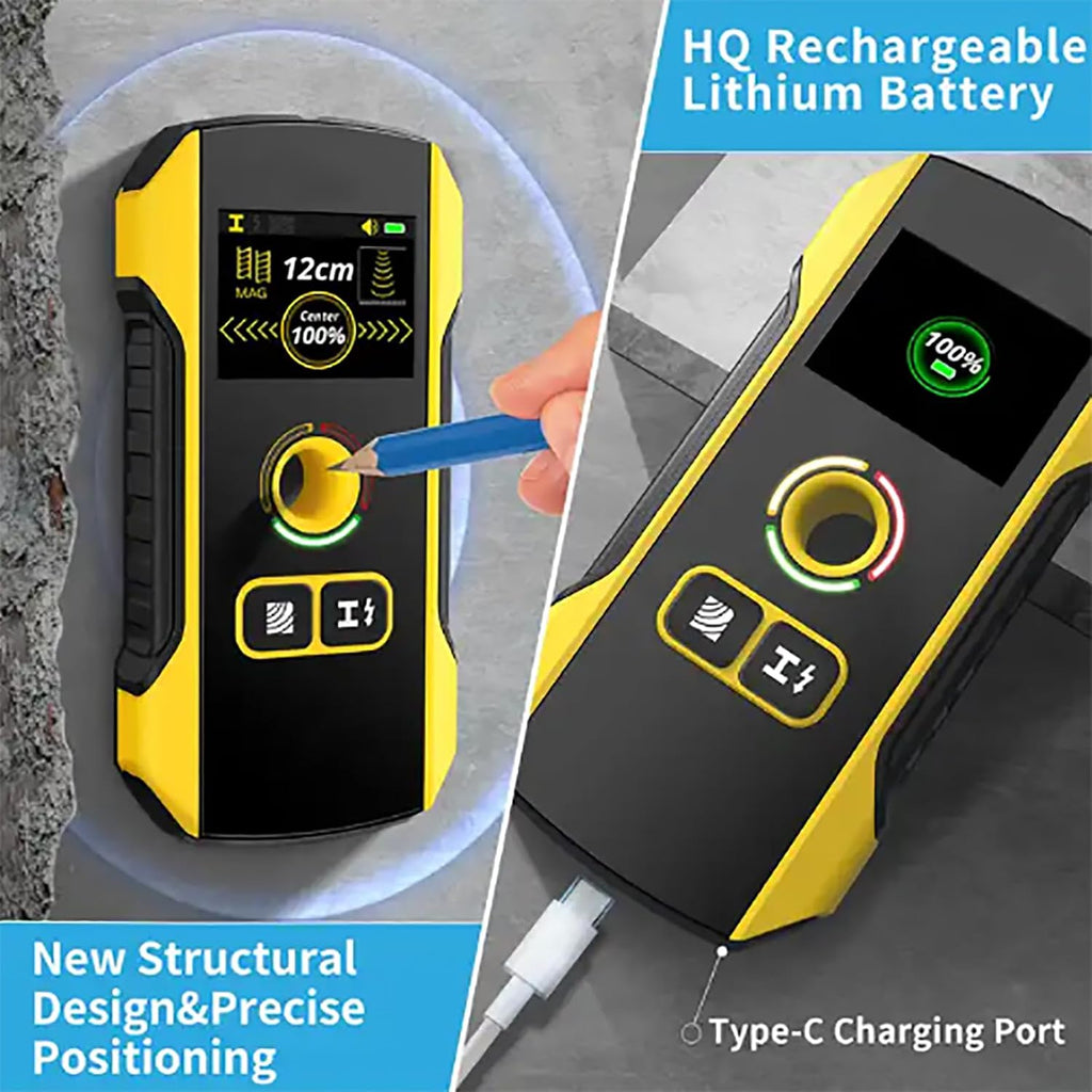 ERICAT Wood Moisture Detector, Wall Detection Scanner with Backlit LCD Display Screen, Three Measurement Modes and High-Precision Sensor, Easy to Use and Auto Calibration, for Wood, Walls, Floor