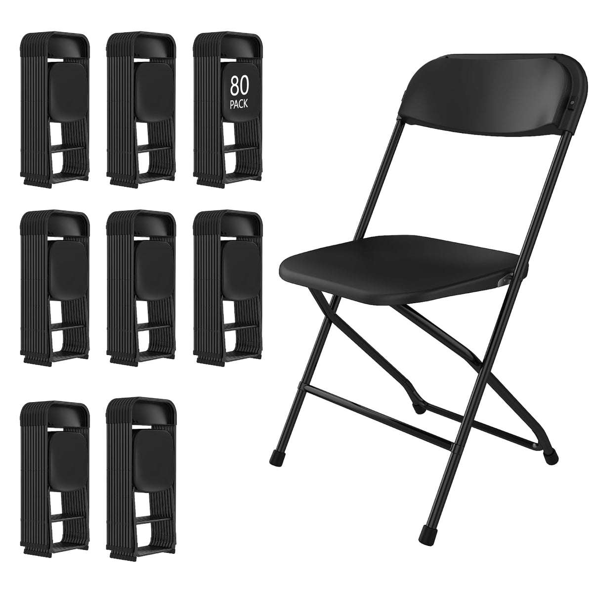 10 Pack White Folding Chairs for School Events Wedding Party Picnic