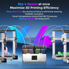 Creality Space Pi X4 Filament Dryer, 4-Roll 3D Printer Dry Box